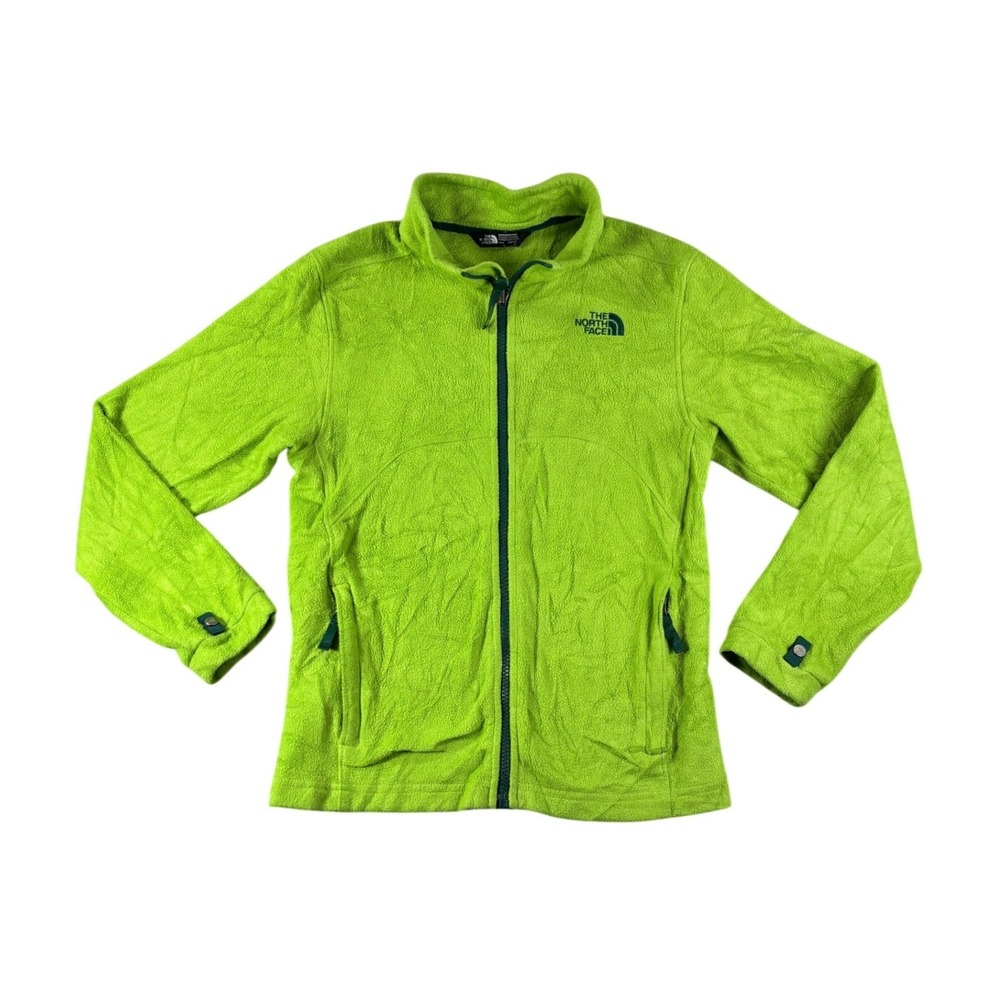 The North Face Boys Lime Green TKA 100 Glacier Fleece Jacket Size M 10/12